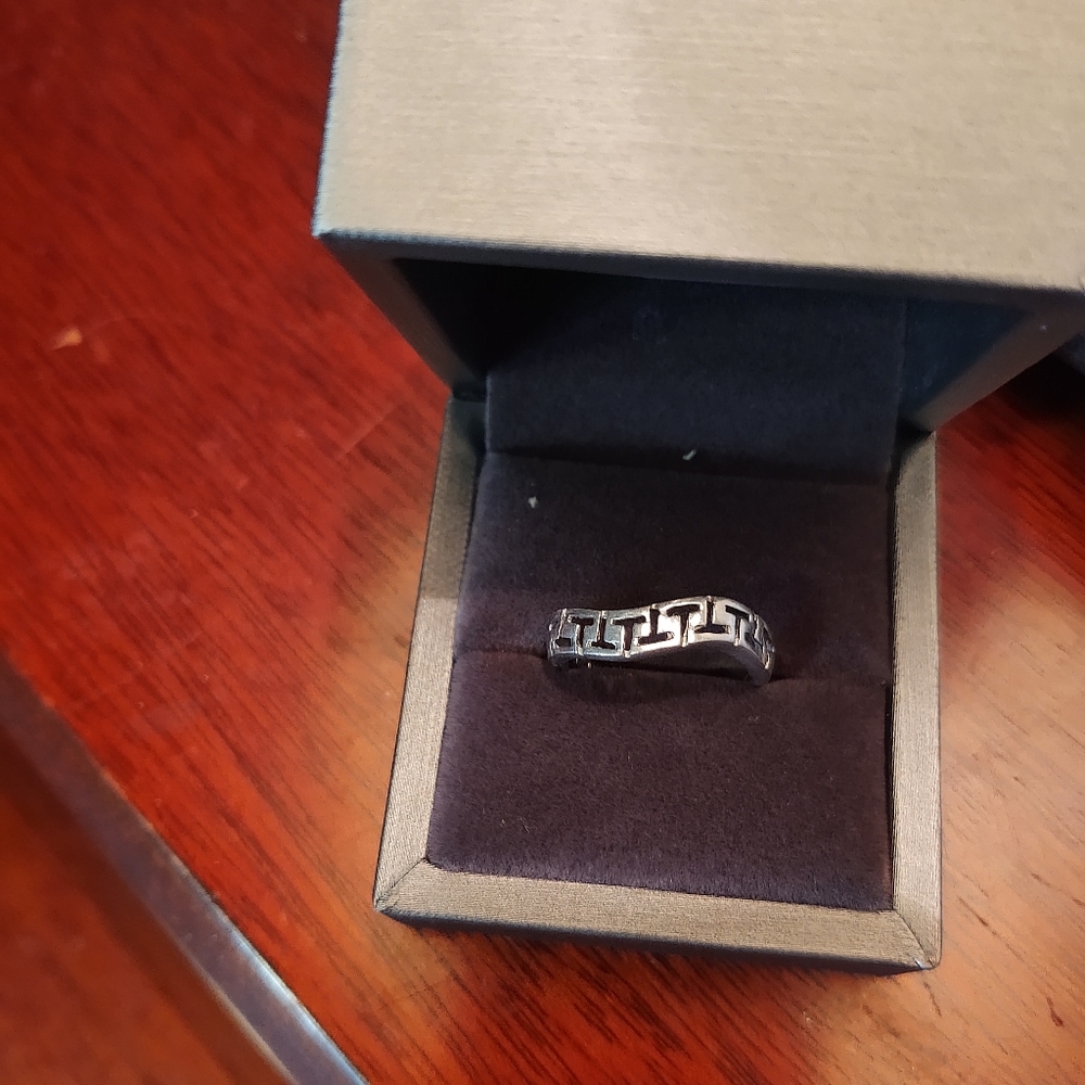 Stirling silver Greek key ring